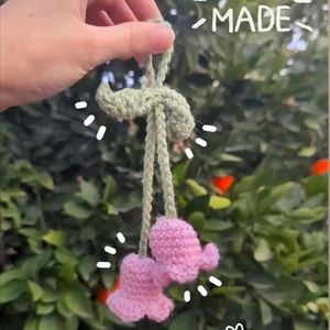 Pink Lily of the Valley Keychain